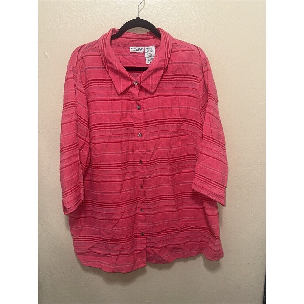 WHITE STAG‎ Coral Button Down Shirt Top Women's Sz 22w/24w